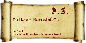 Meltzer Barnabás névjegykártya